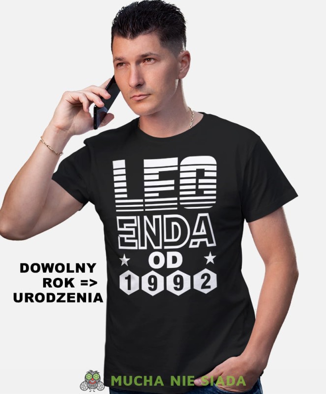 Legenda od Twój rok urodzenia, czarna męska koszulka urodzinowa, na urodziny, na prezent, fajna koszulka, dla chłopaka, dla męża, mucha nie siada, mns opis.jpg