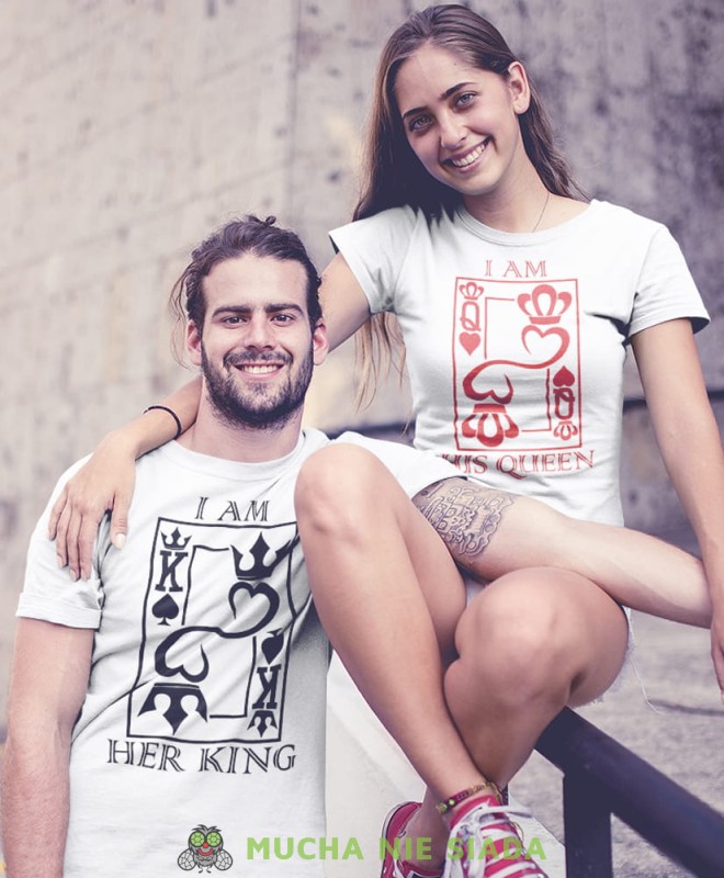 i am his queen, i am her king, białe koszulki dla par, walentynkin na prezent dla niego, na prezent dla niej.jpg