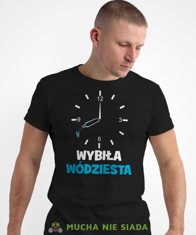 wybiła wódziesta, czarna męska koszulka z nadrukiem na co dzień, na prezent, fajna koszulka.jpg