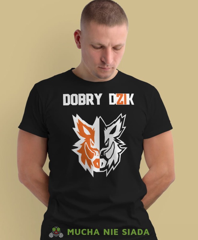 dobry dik głowa dzika, czarna koszulka na siłownię, męska koszulka, koszulka sportowa, na sport, gym, na siłownię.jpg