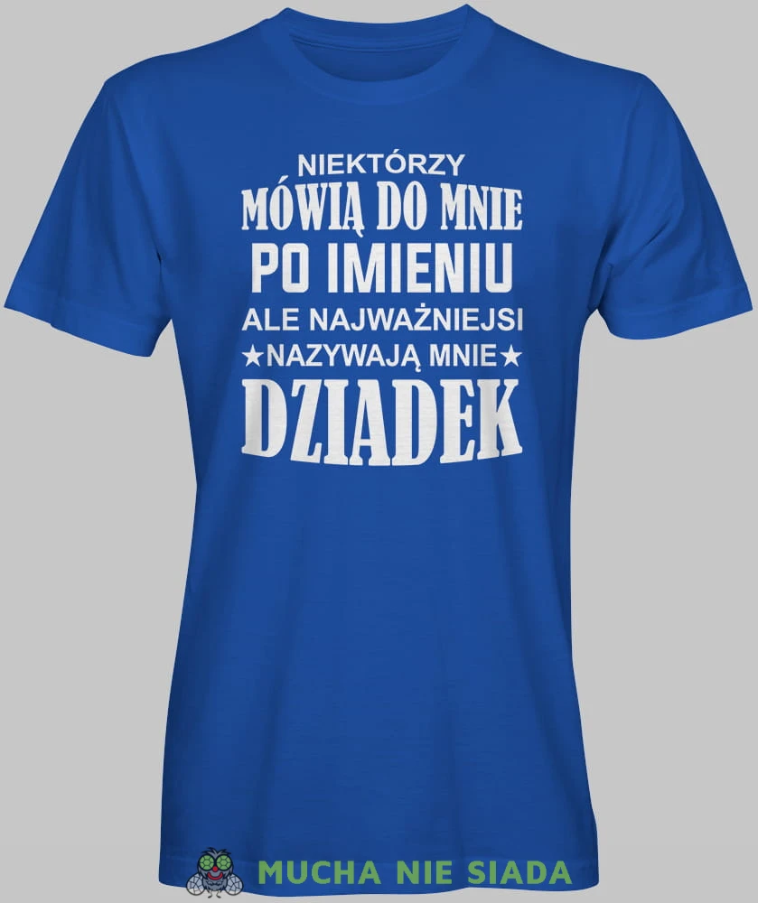 Niektórzy mówią do mnie po imieniu ale najważniejsi nazywają mnie dziadek serce, niebieska koszulka męska dla dziadka, na urodziny, na dzień dziadka, na prezent, mucha nie siada, mns sklep.jpg