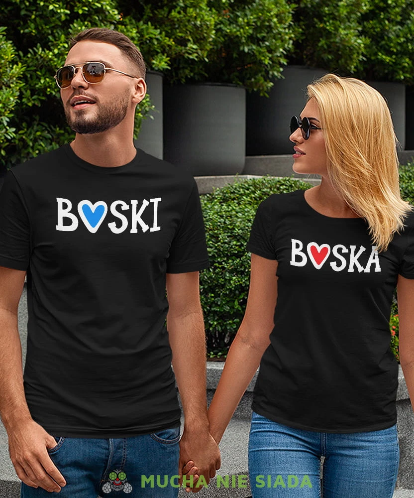 Boska Boski, czarne koszulki dla par, dla chłopaka, dla dziewczyny, mąż, żona, walentynki, fajne koszulki, t-shirty dla par, mucha nie siada sklep, mns sklep.jpg