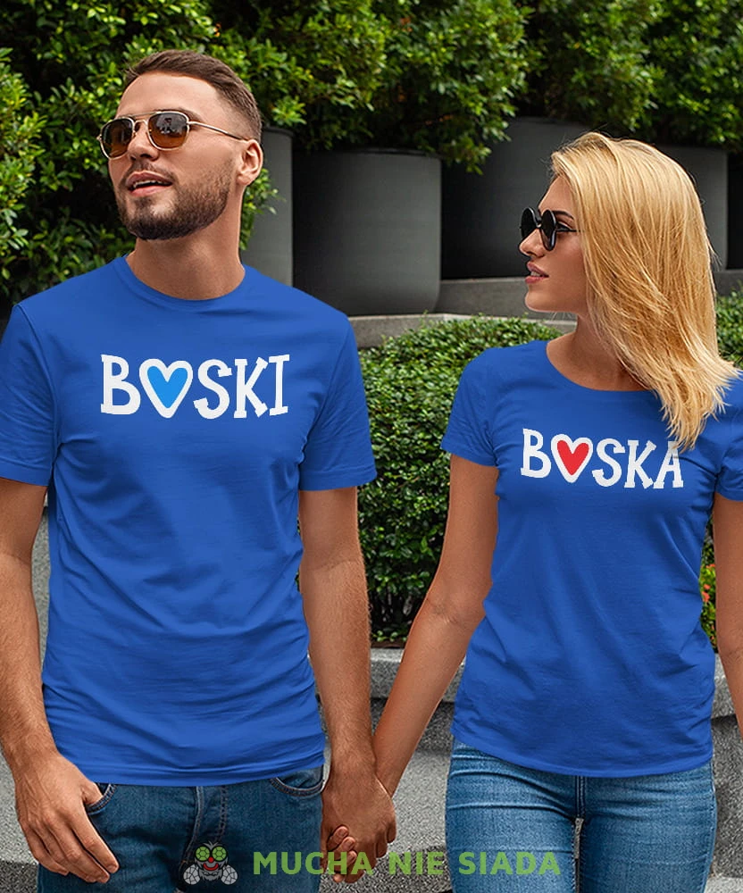 Boska Boski, niebieskie koszulki dla par, dla chłopaka, dla dziewczyny, mąż, żona, walentynki, fajne koszulki, t-shirty dla par, mucha nie siada sklep, mns sklep.jpg