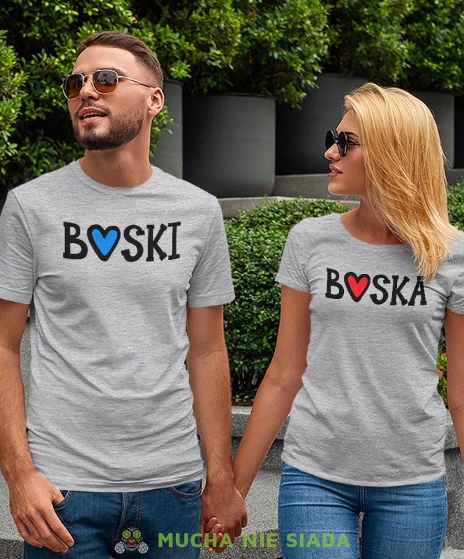 Boska Boski, szare koszulki dla par, dla chłopaka, dla dziewczyny, mąż, żona, walentynki, fajne koszulki, t-shirty dla par, mucha nie siada sklep, mns sklep.jpg
