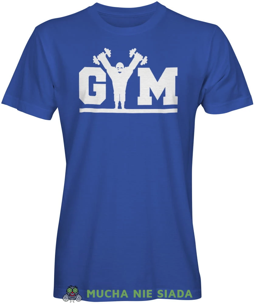 Gym, siłacz, niebieska męska koszulka na siłownię koszulka sportowa, crossfit, na siłownię.jpg
