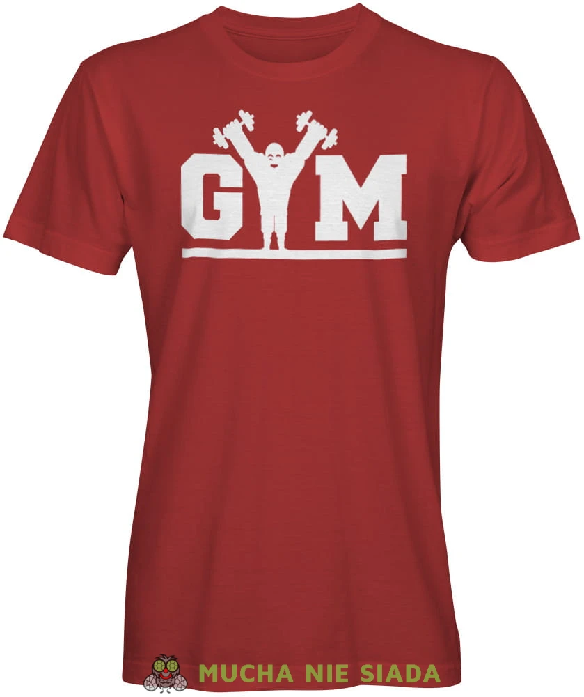 Gym, siłacz, czerwona męska koszulka na siłownię koszulka sportowa, crossfit, na siłownię.jpg