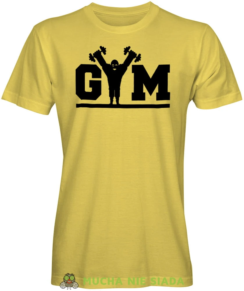 Gym, siłacz, żółta męska koszulka na siłownię koszulka sportowa, crossfit, na siłownię.jpg