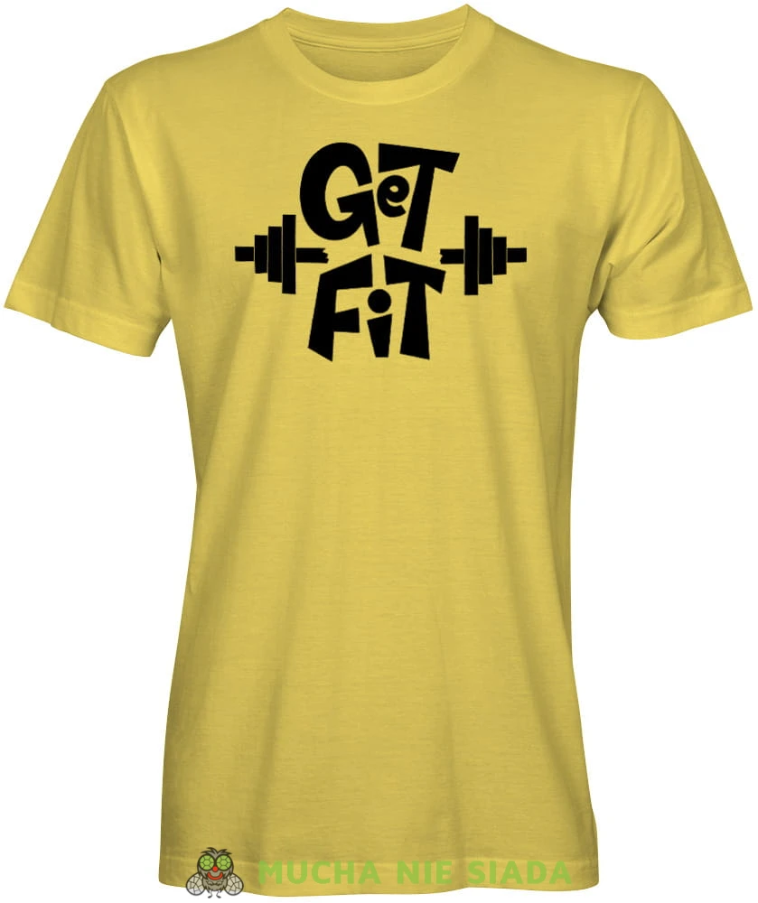 Get Fit, żółta koszulka na siłownię, męska koszulka, koszulka sportowa, crossfit, gym, na siłownię.jpg