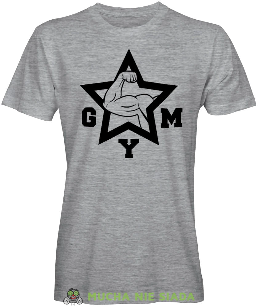 Gym, szara męska koszulka na siłownię koszulkaz sportowa, crossfit, na siłownię.jpg