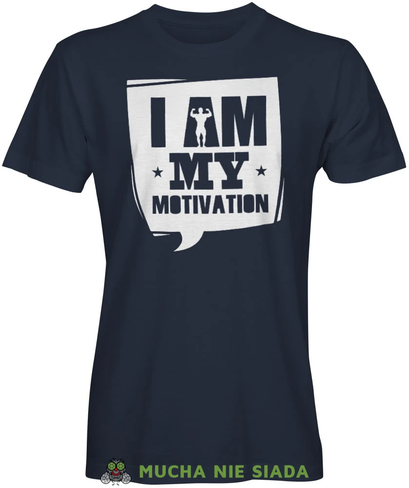 I am my motivation, granatowa koszulka na siłownię, męska koszulka, koszulka sportowa, crossfit, gym, na siłownię.jpg