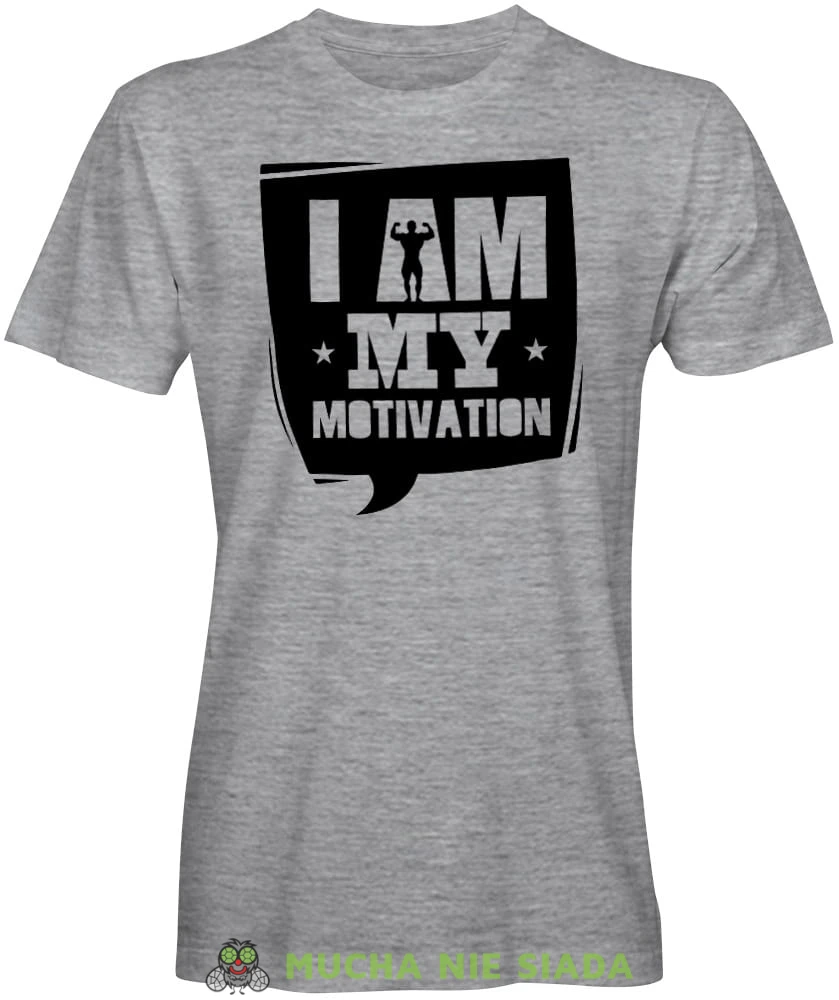I am my motivation, szara koszulka na siłownię, męska koszulka, koszulka sportowa, crossfit, gym, na siłownię.jpg