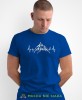 Męska koszulka z nadrukiem - Góry linia życia - Idealna za wypad w góry, niebieska koszulka z nadrukiem, wycieczka w góry, górska wyprawa, T-shirt do miłośników turystyki górskiej, mucha nie siada koszulki.jpg