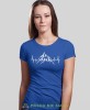 Damska koszulka z nadrukiem - Góry linia życia - Idealna za wypad w góry, niebieska koszulka z nadrukiem, wycieczka w góry, górska wyprawa, T-shirt dla miłośników turystyki górskiej, mucha nie siada koszulki.jpg