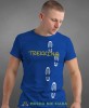 Męska koszulka z nadrukiem - Trekking Ślady butów- Idealna na wypad w góry, niebieska koszulka z nadrukiem, wycieczka w góry, górska wyprawa, T-shirt dla miłośników turystyki górskiej, mucha nie siada koszulki.jpg