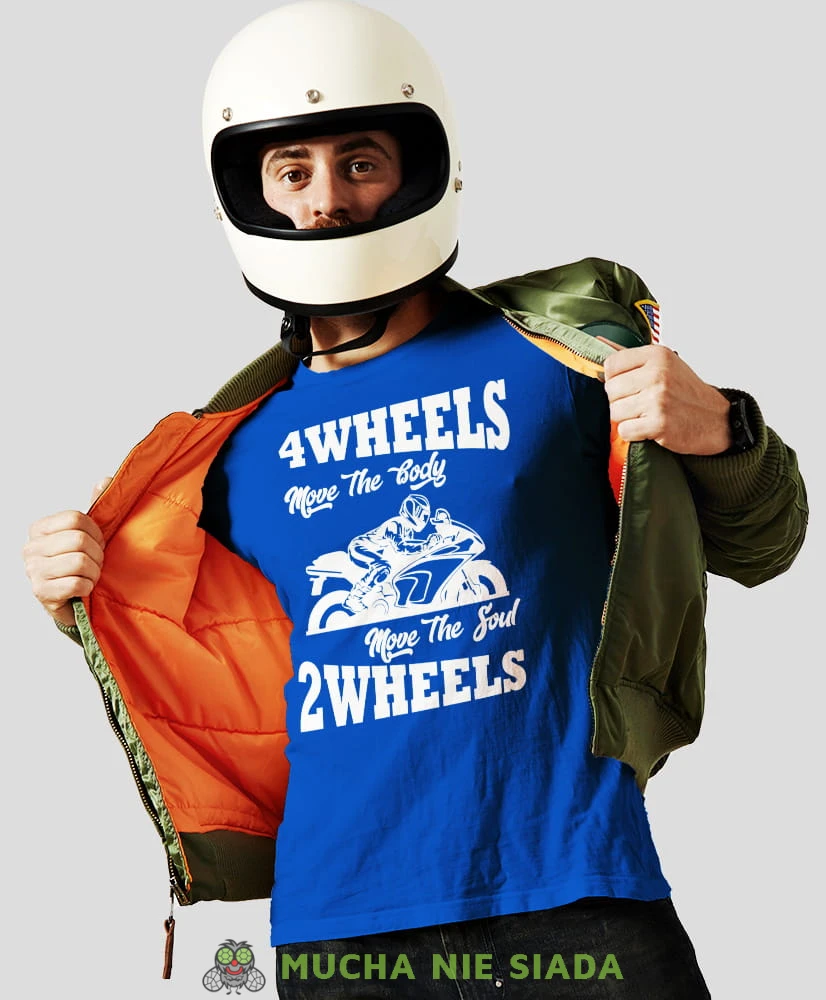 4 wheels move the body 2 wheels move the soul, niebieska męska koszulka, koszulka dla motocyklisty, koszulki na motocykl, koszulka na motocykl, męska koszulka na motocykl na prezent dla miłośnika motocykli.jpg