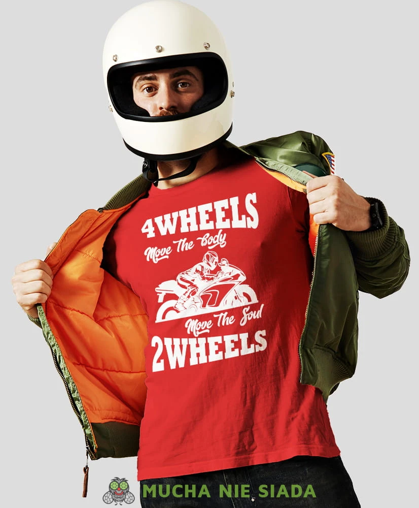 4 wheels move the body 2 wheels move the soul, czerwona męska koszulka, koszulka dla motocyklisty, koszulki na motocykl, koszulka na motocykl, męska koszulka na motocykl na prezent dla miłośnika motocykli.jpg