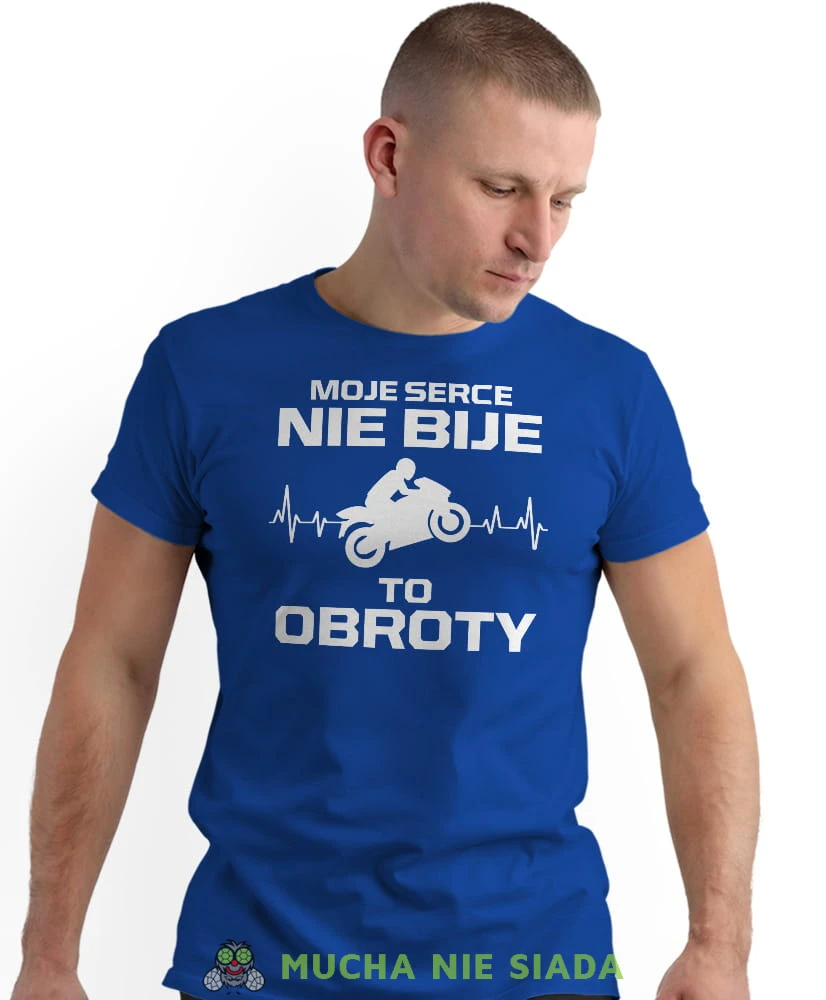 Moje serce nie bije To obroty, niebieska męska koszulka, koszulka dla motocyklisty, koszulki na motocykl, koszulka na motocykl, męska koszulka na motocykl na prezent dla miłośnika motocykli.jpg