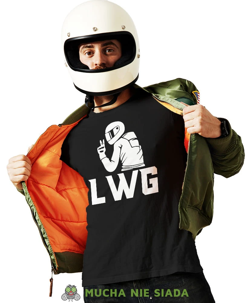 LWG motocyklista, czarna męska koszulka, koszulka dla motocyklisty, koszulki na motocykl, koszulka na motocykl, męska koszulka na motocykl na prezent dla miłośnika motocykli.jpg