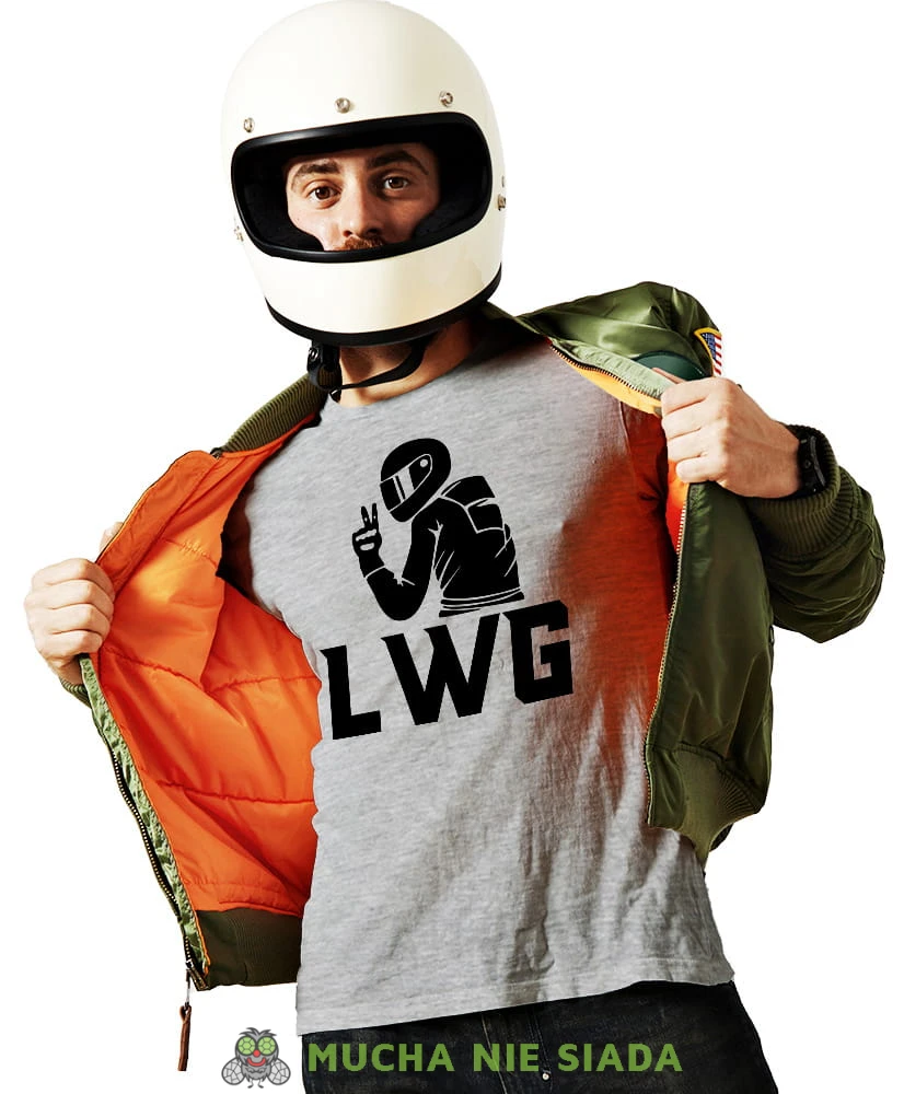 LWG motocyklista, szara męska koszulka, koszulka dla motocyklisty, koszulki na motocykl, koszulka na motocykl, męska koszulka na motocykl na prezent dla miłośnika motocykli.jpg