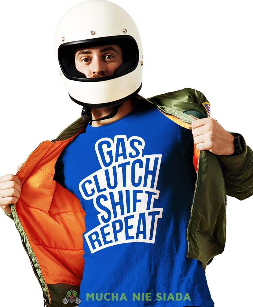 Męska Koszulka motocyklowa - Gas clutch shift repeat