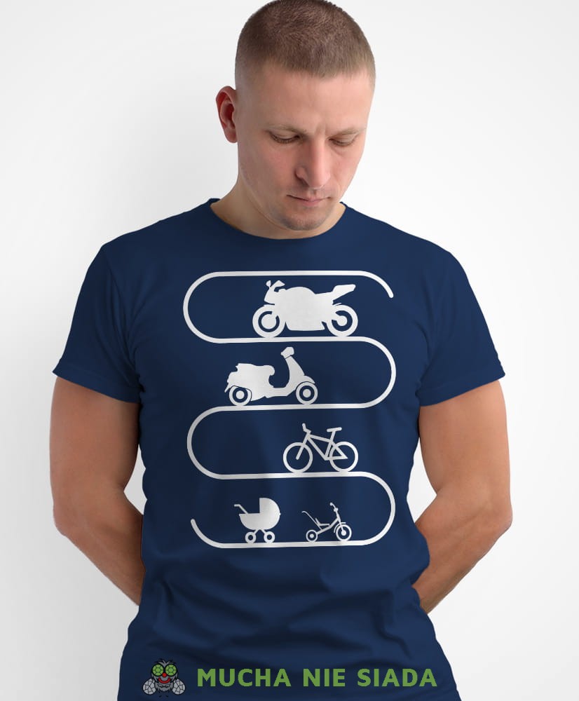 Męska Koszulka motocyklowa - Ewolucja motocyklisty