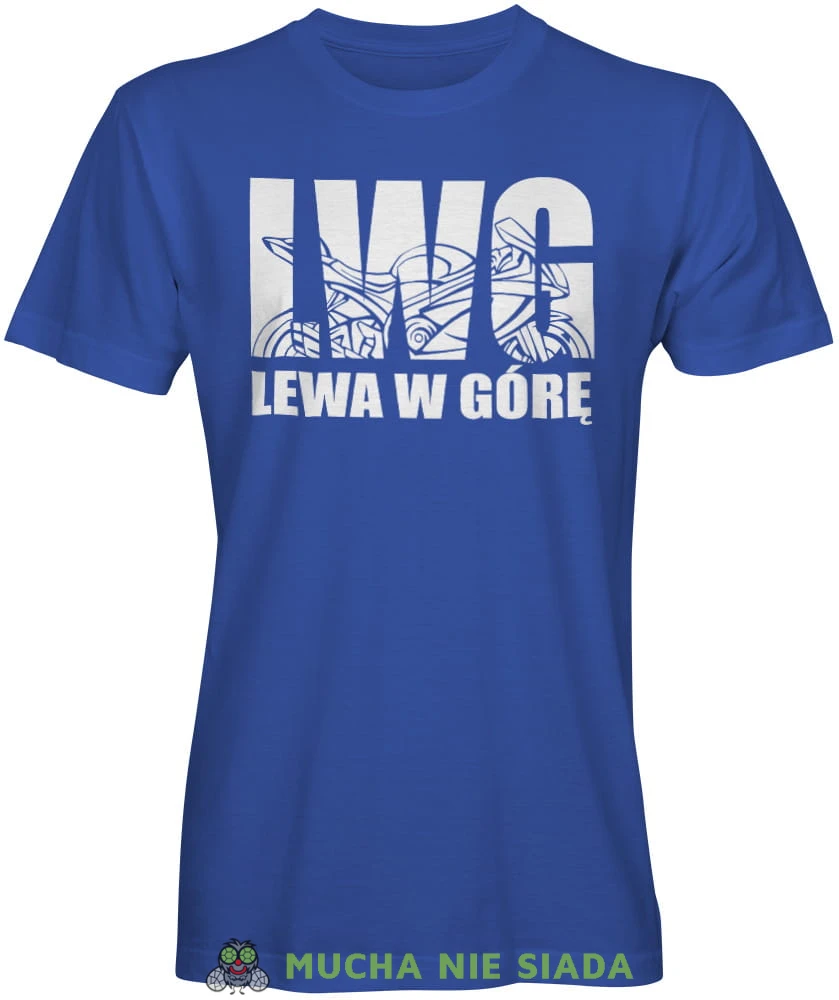 LWG Lewa w górę Motocykl, niebieska męska koszulka, koszulka dla motocyklisty, koszulki na motocykl, koszulka na motocykl, męska koszulka na motocykl na prezent dla miłośnika motocykli.jpg