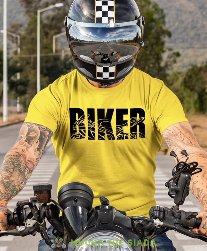 Biker motcykl, żółta męska koszulka, koszulka dla motocyklisty, koszulki na motocykl, koszulka na motocykl, męska koszulka na motocykl na prezent dla miłośnika motocykli.jpg