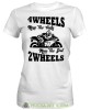 4 wheels move the body 2 wheels move the soul, biała damska koszulka, koszulka motocyklowa, koszulka dla motocyklistki, damska koszulka na motocykl, koszulka dla miłośniczki motocykli, motocykl, mucha nie siada sklep.jpg