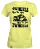 4 wheels move the body 2 wheels move the soul, żółta damska koszulka, koszulka motocyklowa, koszulka dla motocyklistki, damska koszulka na motocykl, koszulka dla miłośniczki motocykli, motocykl, mucha nie siada sklep.jpg