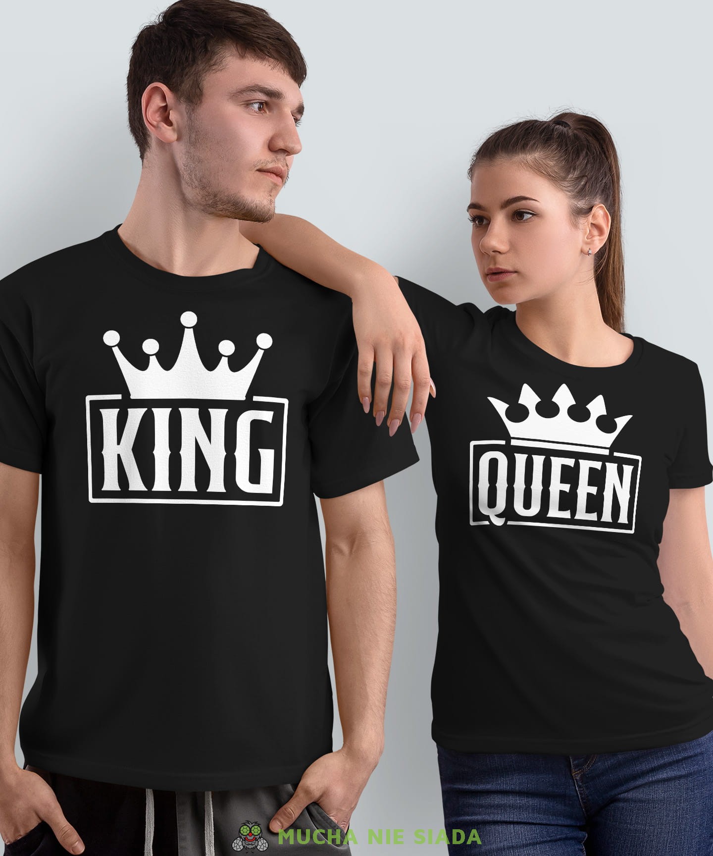 Koszulki dla par - King Queen - korona