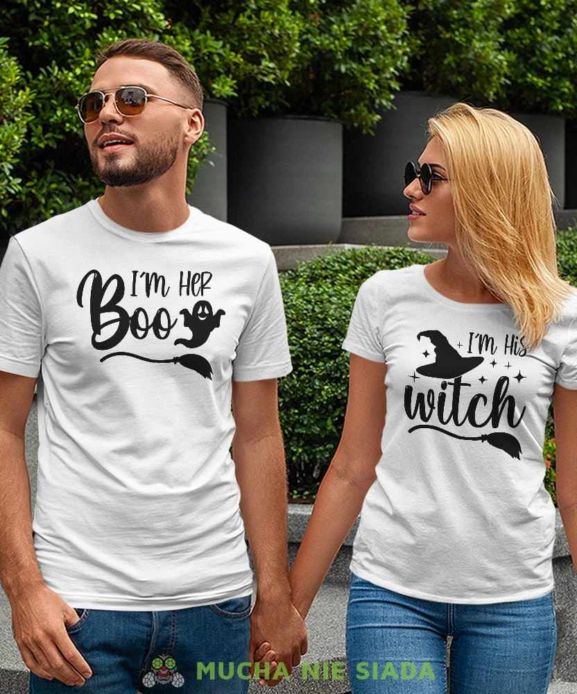 Im her boo I his witch, białe koszulki dla par, dla męża, dla żony, dla chłopaka, dla dziewczyny, dla zakochanych, dla par, walentynki, fajne koszulki, t-shirty dla par, mucha nie siada, mns.jpg