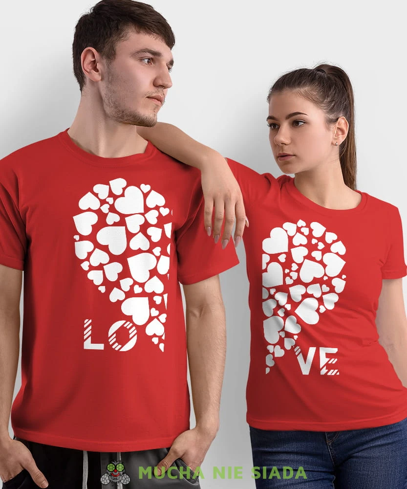 LOVE serca, czerwone koszulki dla par, dla męża, dla żony, dla chłopaka, dla dziewczyny, dla zakochanych, dla par, walentynki, fajne koszulki, t-shirty dla par, mucha nie siada, mns.jpg