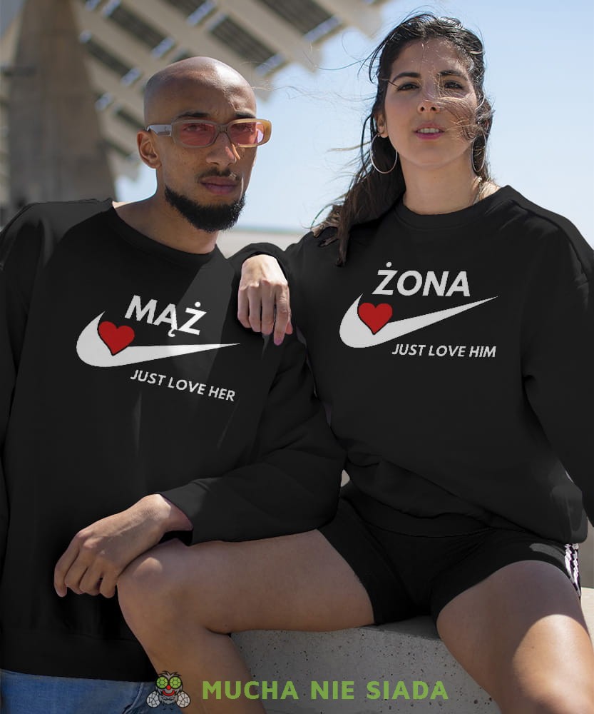 Żona Just love him Mąż Just love her - Bluzy dla par unisex