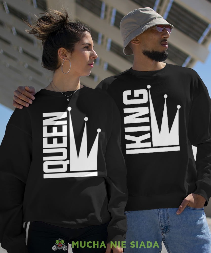 King Queen korony - Bluzy dla par unisex