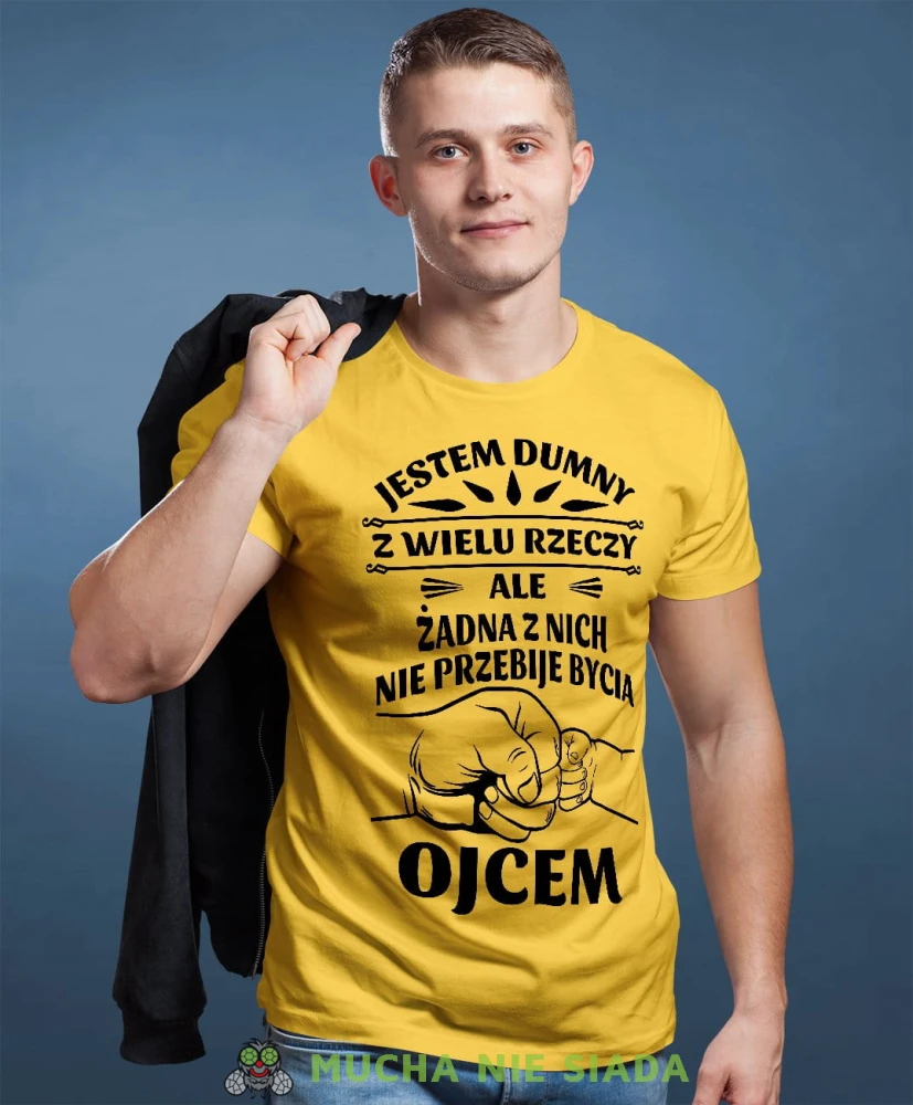 Jestem dumny z wielu rzeczy ale zadna z nich nie przebije bycia ojcem koszulka dla taty żółta