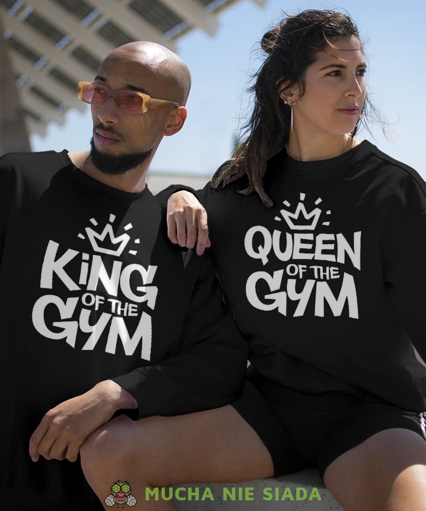 King of the gym Queen of the gym - Bluzy dla par unisex