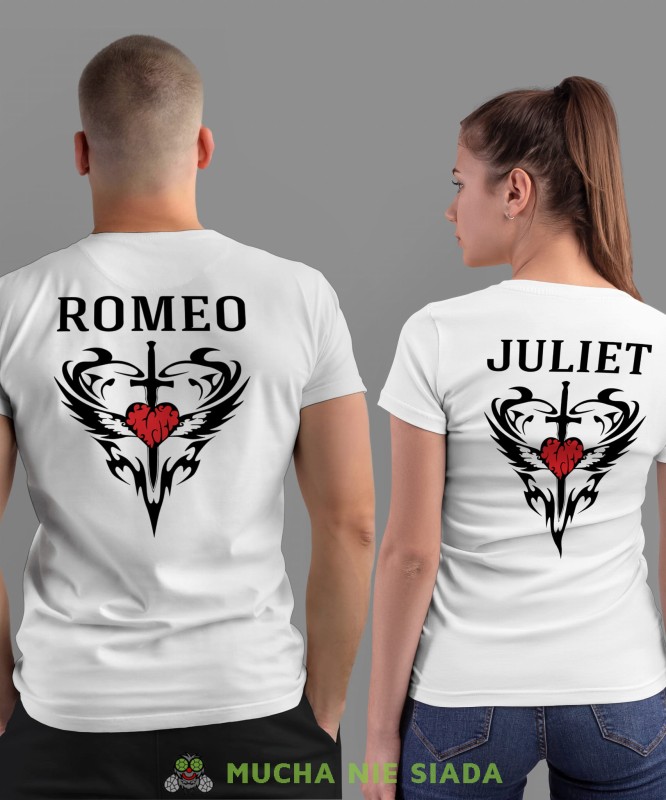 Romeo Juliet, białe koszulki dla par, dla męża, dla żony, dla chłopaka, dla dziewczyny, dla zakochanych, dla par, walentynki, fajne koszulki, t-shirty dla par, mucha nie siada, mns.jpg