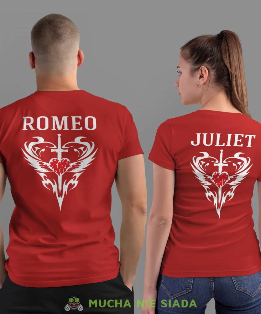 Romeo Juliet, czerwone koszulki dla par, dla męża, dla żony, dla chłopaka, dla dziewczyny, dla zakochanych, dla par, walentynki, fajne koszulki, t-shirty dla par, mucha nie siada, mns.jpg
