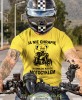 Ja nie chrapię ja śnię że jeżdżę motocyklem, żółta męska koszulka, koszulka dla motocyklisty, koszulki na motocykl, koszulka na motocykl, męska koszulka na motocykl na prezent dla miłośnika motocykli.jpg