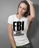 FBI Fajna Bogata Inteligentna, biała damska koszulka z nadrukiem, fajna koszulka, na prezent dla niej, dla dziewczyny, dla żony, na prezent, damska koszulka, damska koszulka z zabawnym nadrukiemmucha nie siada, mns.jpg