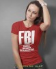 FBI Fajna Bogata Inteligentna, czerwona damska koszulka z nadrukiem, fajna koszulka, na prezent dla niej, dla dziewczyny, dla żony, na prezent, damska koszulka, damska koszulka z zabawnym nadrukiemmucha nie siada, mns.jpg