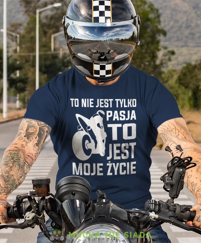 To nie jest tylko pasja to jest moje życie, granatowa męska koszulka, koszulka dla motocyklisty, koszulki na motocykl, koszulka na motocykl, męska koszulka na motocykl na prezent dla miłośnika motocykli (1).webp
