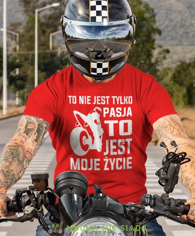 To nie jest tylko pasja to jest moje życie, czerwona męska koszulka, koszulka dla motocyklisty, koszulki na motocykl, koszulka na motocykl, męska koszulka na motocykl na prezent dla miłośnika motocykli.webp