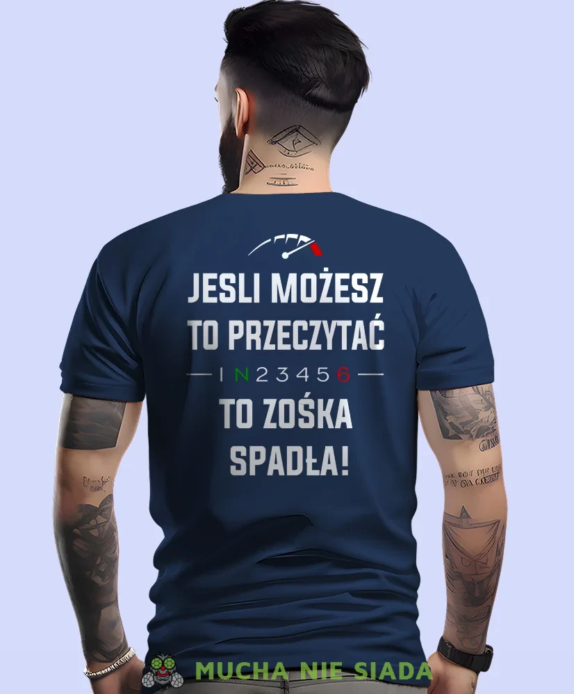 Jeśli możesz to przeczytać, granatowa męska koszulka, koszulka dla motocyklisty, koszulki na motocykl, koszulka na motocykl, męska koszulka na motocykl na prezent dla miłośnika motocykli.webp