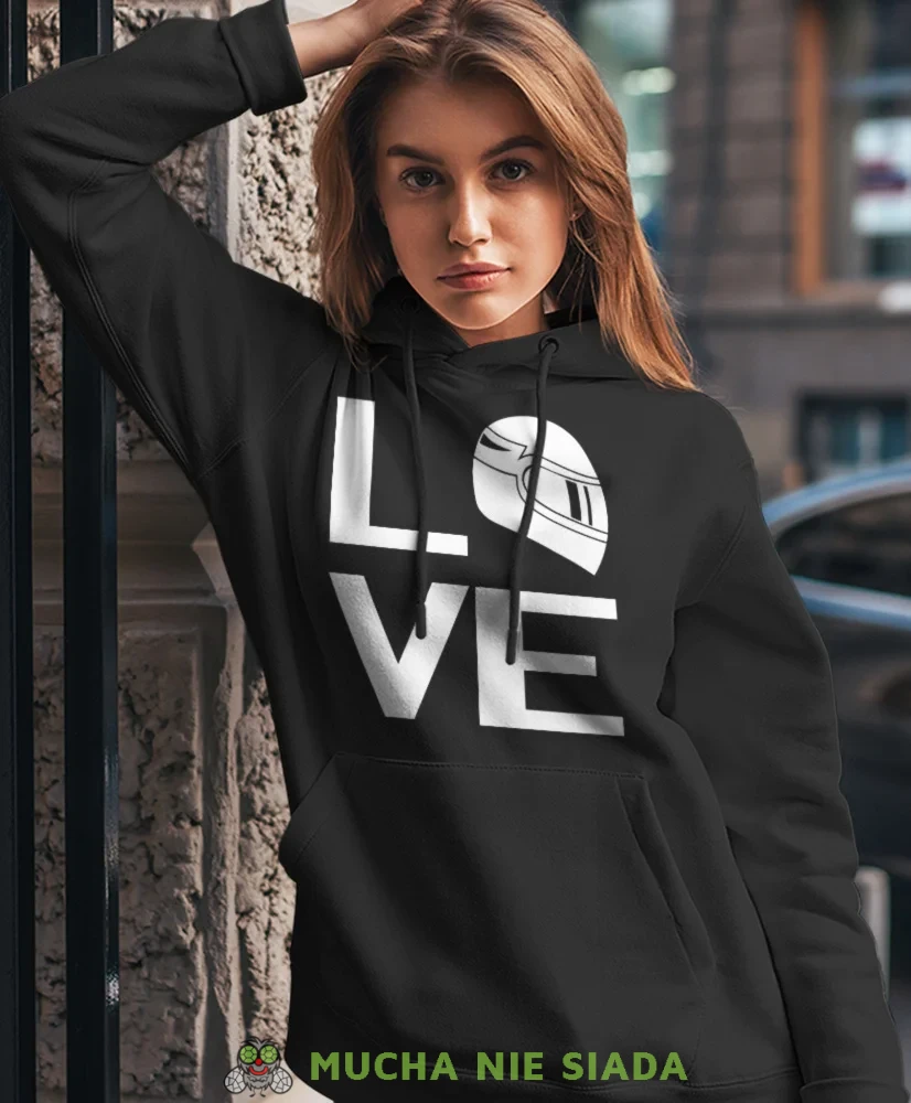 Bluza z kapturem dla motocyklistki - Love kask