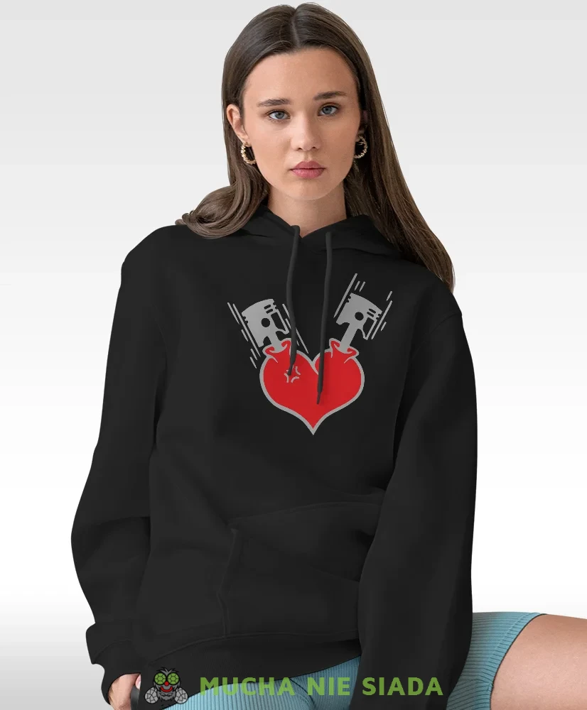 Bluza z kapturem dla motocyklistki - Serce motocyklistki