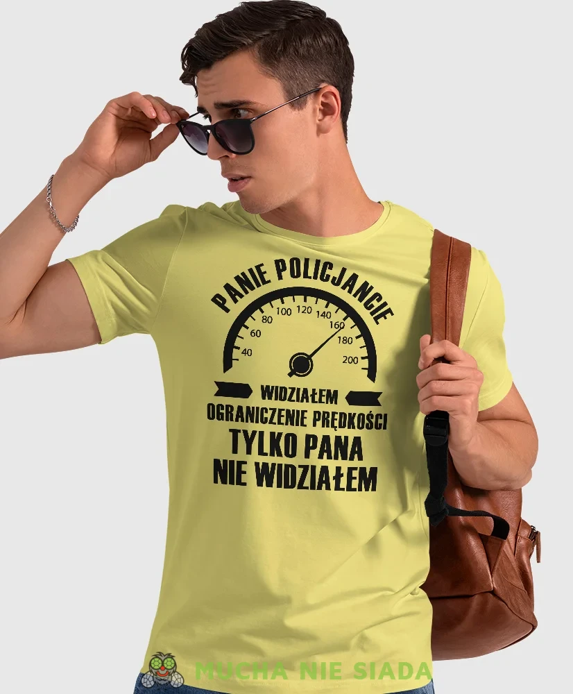 Widziałem ograniczenie prędkości, żółta koszulka z nadrukiem, prezent dla kierowcy tira, prezent dla kierowcy ciężarówki, koszulka dla kierowcy ciężarówki, koszulki dla kierowcy, mucha niesiada, mns.webp
