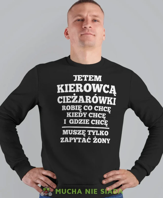 Jestem kierowcą ciężarówki i robię co chcę, czarna bluza bez kaptura, prezent dla kierowcy tira, prezent dla kierowcy ciężarówki, bluza dla kierowcy ciężarówki, bluzy dla kierowcy, mucha niesiada, mns.webp