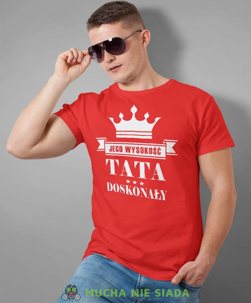 Jego wysokość tata doskonały koszulka dla taty czerwona