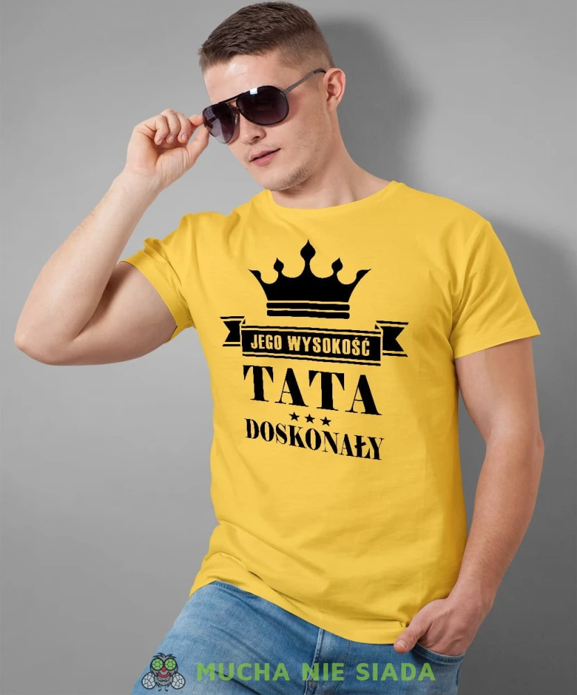Jego wysokość tata doskonały koszulka dla taty żółta